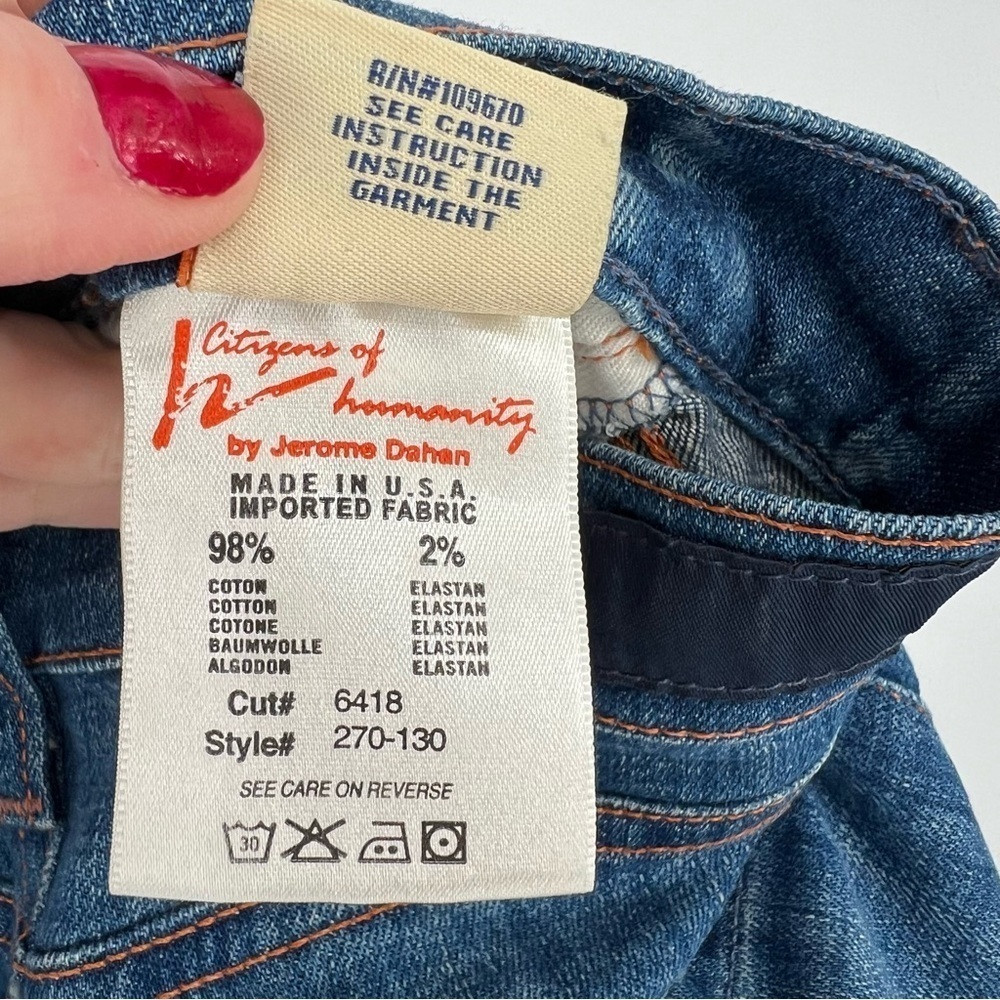 Citizens of Humanity Bootcut Jeans Stretch Low Rise Whiskered USA Made Women 26 - Picture 8 of 14